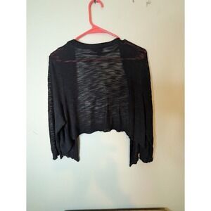 Torrid Black Sheer Cropped Cardigan Lightweight Open Front